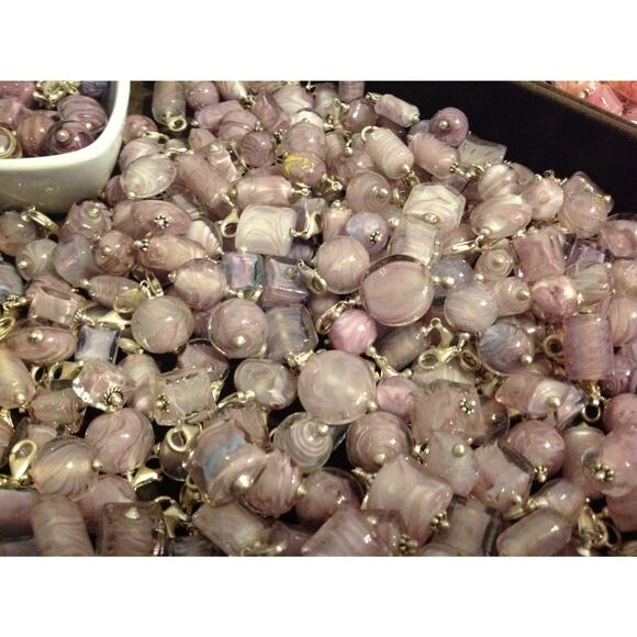 Lela Belle Hand Blown Murano Glass Beads - Set of 10 - Shades of Purple B4 - Picture 8 of 12